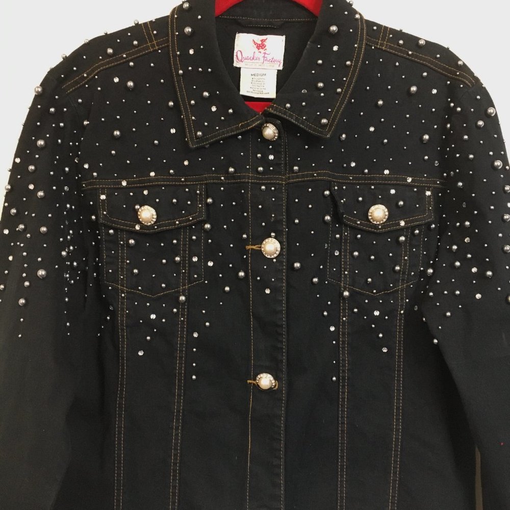 Quacker Factory Art To Wear Embellished Dark Deni… - image 6